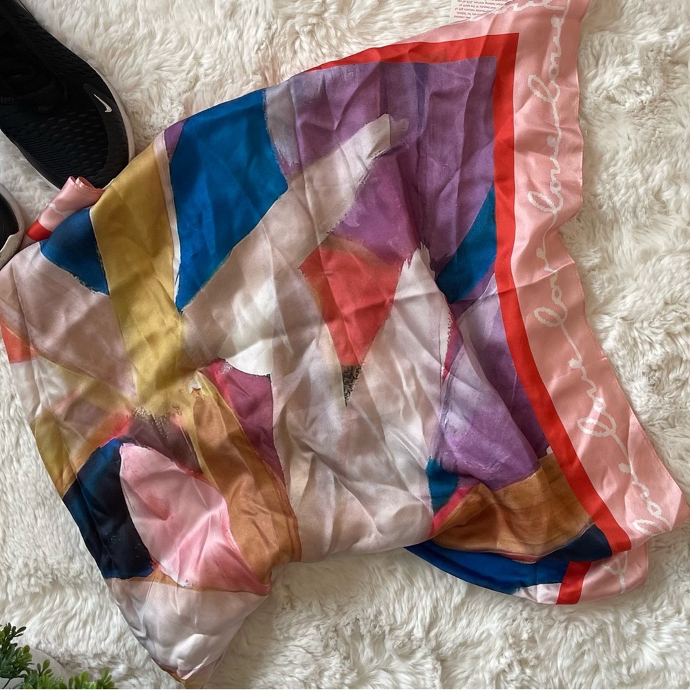 Talbots Multicolor Abstract Scarf new - Picture 3 of 4